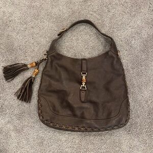 Gucci Jackie Brown Leather Hobo Bag